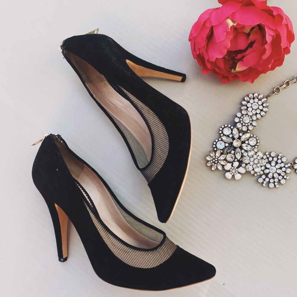 Chloe Black Mesh High Heels size 8